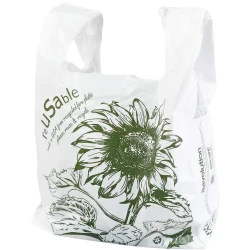 12 x 7 x 21 Sunflower Print T-Shirt Bag