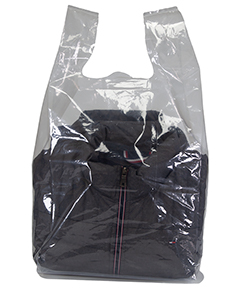 12 x 7 x 22 + 7 Clear Heavy Duty T-Shirt Bag with Square Bottom