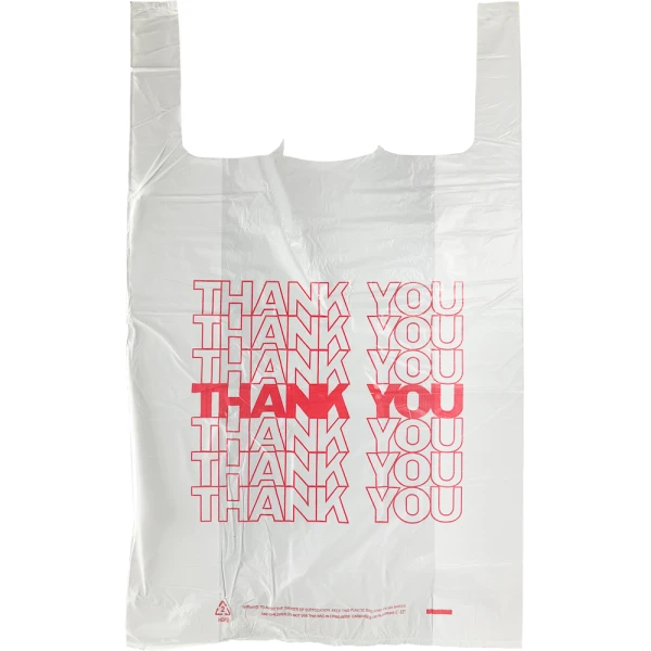 Extra Large Printed 18 inch x 8 inch x 28 inch Thank You High Density T-Shirt Bags