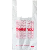 Front of 6 x 3 x 12 Thank You Shopping Bags 0.65 Mil