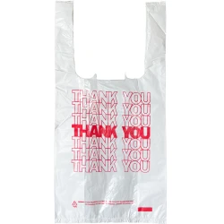 6" x 3" x 12" Thank You Shopping Bags 0.65 Mil
