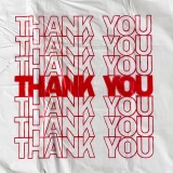 Close up of 6 x 3 x 12 Thank You Shopping Bags 0.65 Mil Thank You Print on Front of Bag
