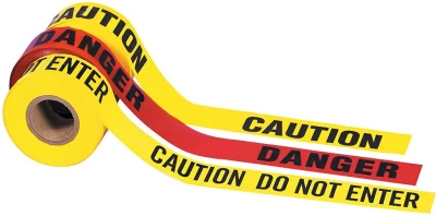 Printed Yellow and Red Barricade Caution Tape
