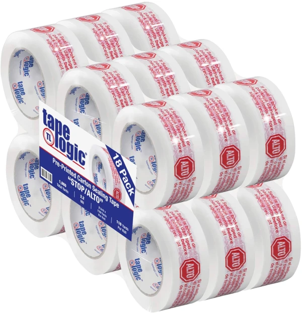 2" x 110 yds 2.2 Mil Printed Carton Sealing Tape "Stop If Seal Is Broken" "Stop If Seal Is Broken" 2 in x 110 yds Pre-Printed Tape