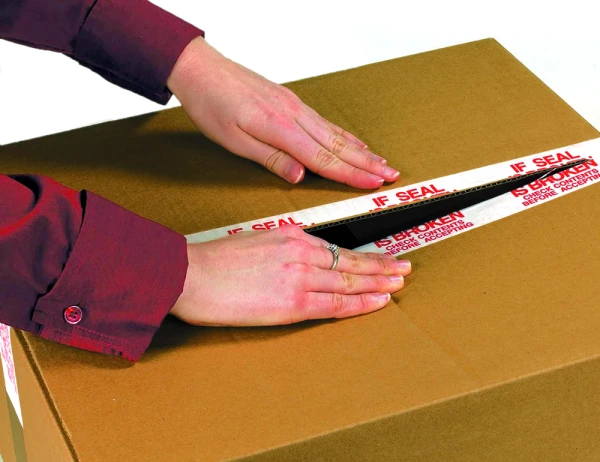 2" x 110 yds 2.2 Mil Printed Carton Sealing Tape "Stop If Seal Is Broken" "Stop If Seal Is Broken" 2 in x 110 yds Pre-Printed Tape