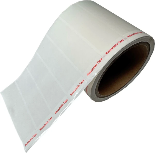 1 x 3.5 Resealable Tape Strips for Laminated Bags 1 x 3.5 Reusable Tape Strips for Bag Sealing