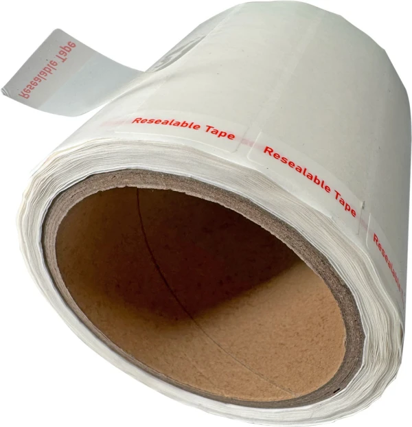 1 x 3.5 Resealable Tape Strips for Laminated Bags Tab Tab of 1 x 3.5 Reusable Tape Strips for Bag Sealing