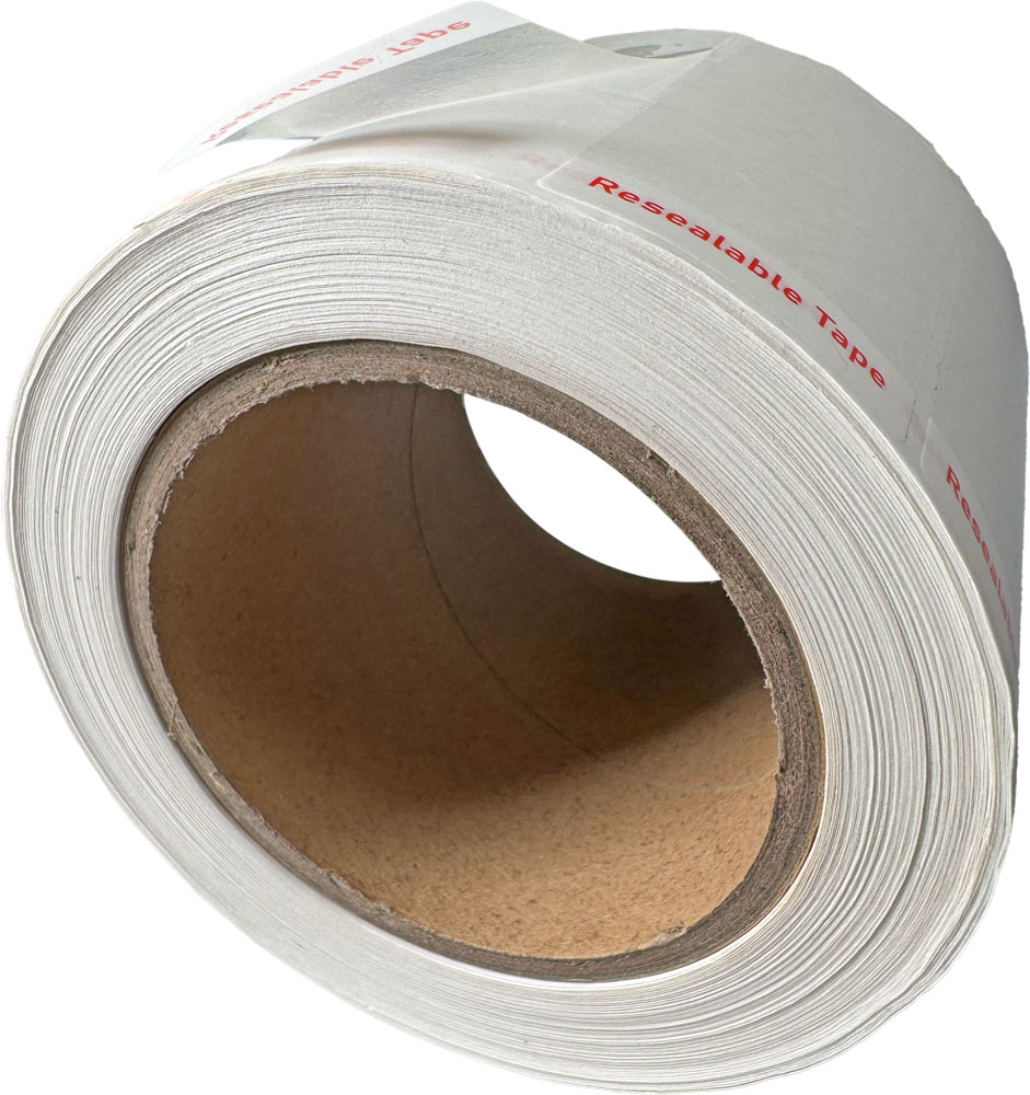 Tab of 1.5 x 3.5 Reusable Tape Strips for Bag Sealing - 1000/Roll