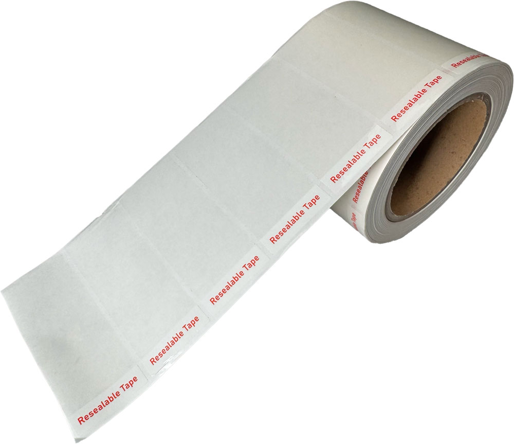 1.5 x 3.5 Reusable Tape Strips for Bag Sealing - 1000/Roll