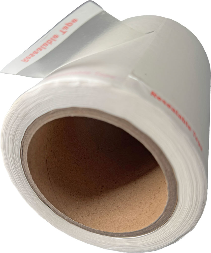 Tab of 3.25 x 5.5 Reusable Tape Strips for Bag Sealing