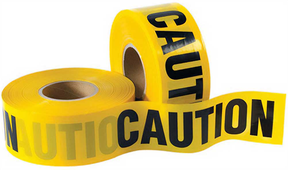 Yellow 3 x 1000 Caution Barricade Tape - 3 Mil