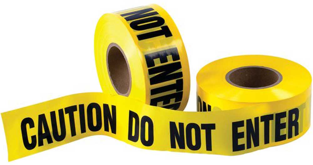 Yellow  3 x 1000 CAUTION DO NOT ENTER Barricade Tape - 3 Mil