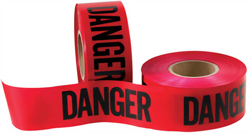Red 3 x 1000 Danger Barricade Tape - 3 Mil