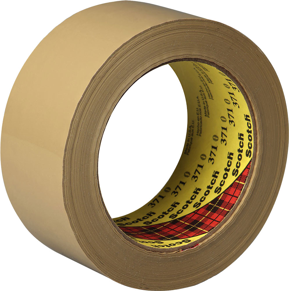 3M 371 2 x 55 yds 1.9 mil Hot Melt Box Sealing Tape