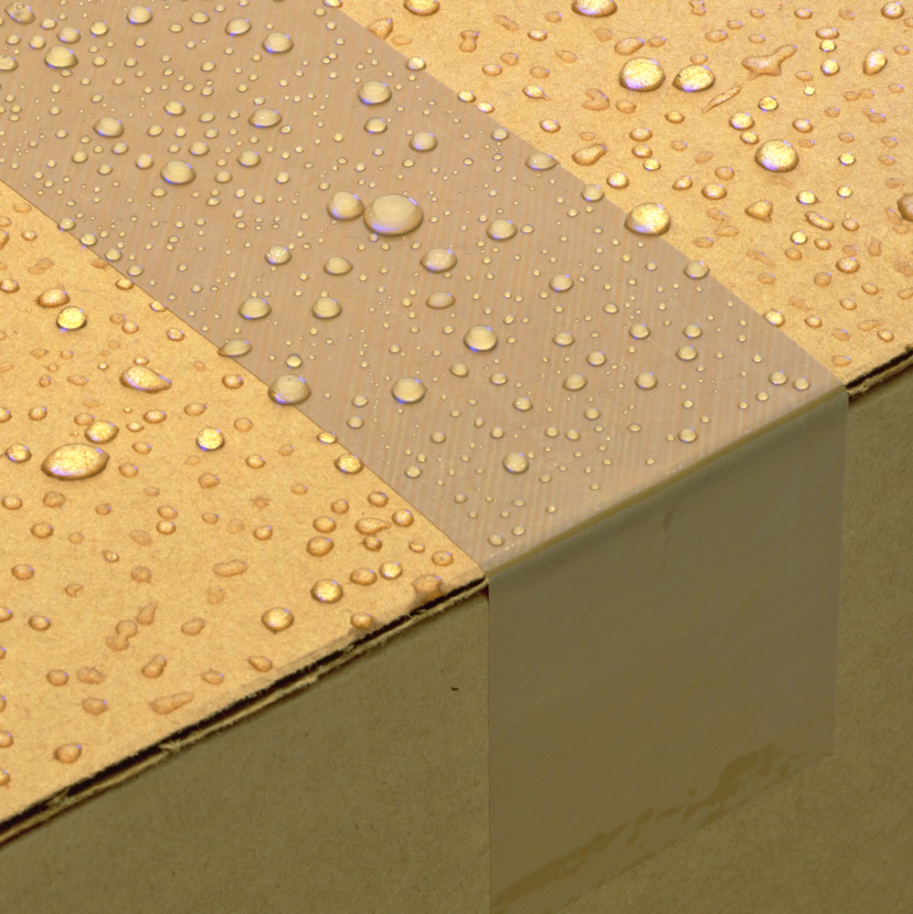 3M 371 2 x 55 yds 1.9 mil Hot Melt Box Sealing Tape Applied to Corrugated Carton