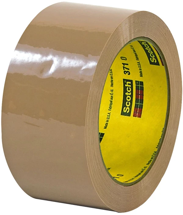 3M 371 Tan 48mm x 50m 1.9 Mil Scotch Sealing Tape 3M 371 2 x 55 yds 1.9 mil Hot Melt Box Sealing Tape