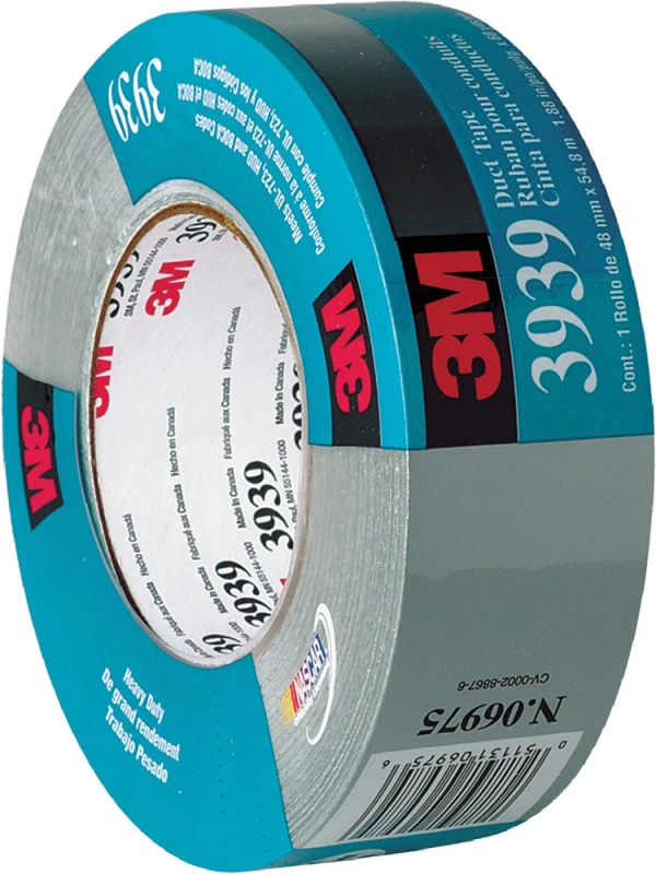 3M 3939 72 mm x 55 m 9 mil Duct Tape - 9 Mil Silver 3M 3939 72 mm x 55 m 9 mil Duct Tape - 9 Mil