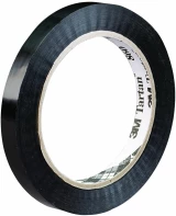 Black 3M 860 19 mm x 55 m Tartan Strapping Tape - 2.8 Mil