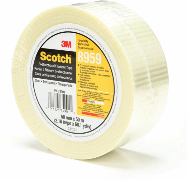 3M 8959 50 mm x 50 m Sctch Bi-Direction Filament Tape - 5.7 Mil 3M 8959 50 mm x 50 m Sctch Bi-Direction Filament Tape - 5.7 Mil