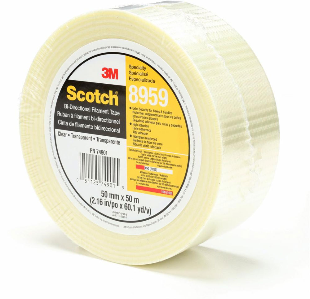 3M 8959 50 mm x 50 m Sctch Bi-Direction Filament Tape - 5.7 Mil