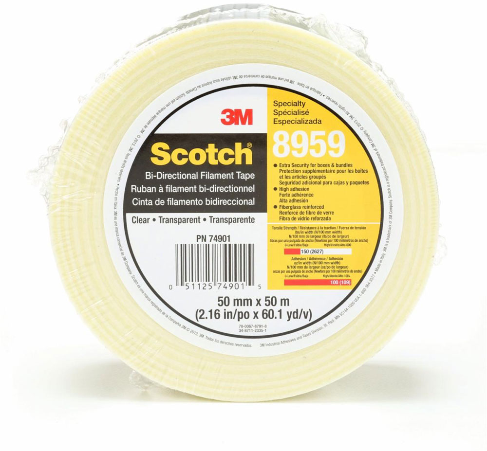 3M 8959 50 mm x 50 m Sctch Bi-Direction Filament Tape - 5.7 Mil