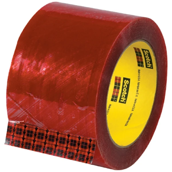 3M 3779 Red 72mm x 100m 1.9 Mil Scotch Printed Message Tape 3M 3779 3" x 110 yds 1.9 mil Hot Melt Box Sealing Tape
