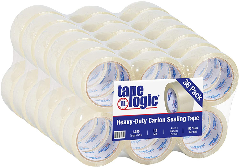 Case of Acrylic 1.8 mil 2 x 55 yds Clear Tape Logic Carton Sealing Tape 36 Rolls