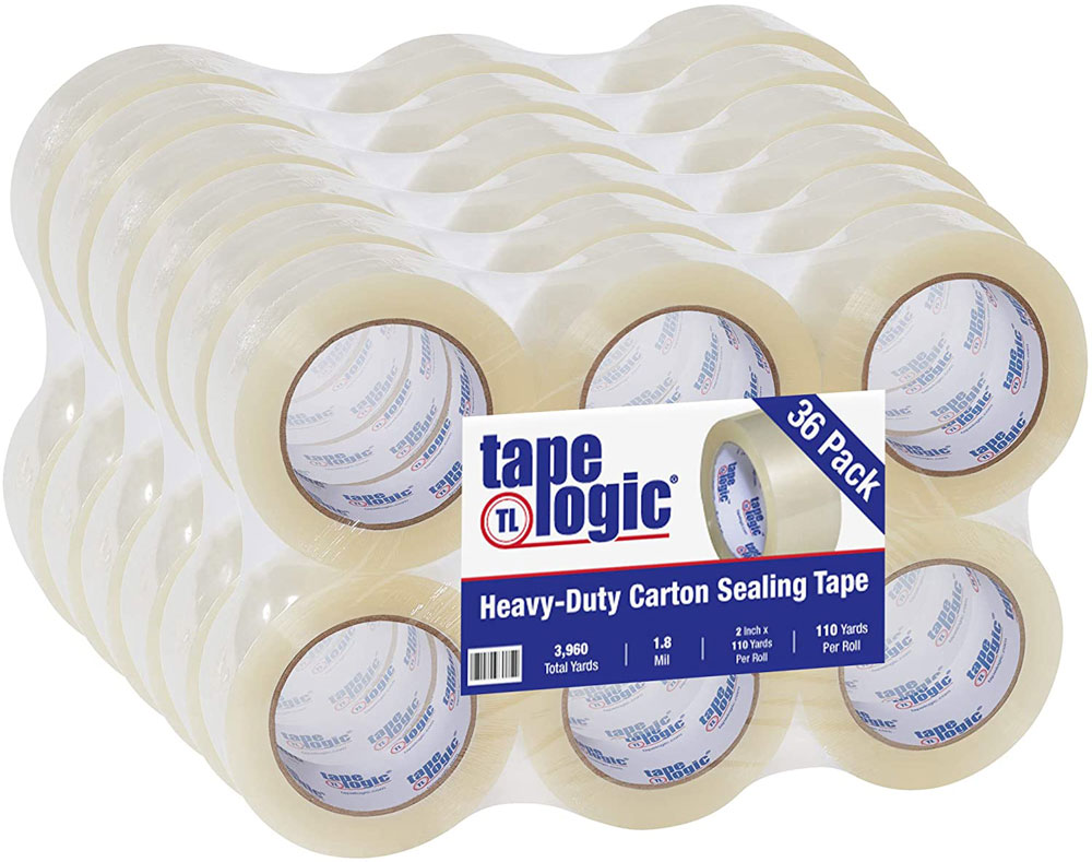 Case of Acrylic 1.8 mil 2 x 110 yds Clear Tape Logic Carton Sealing Tape 36 Rolls