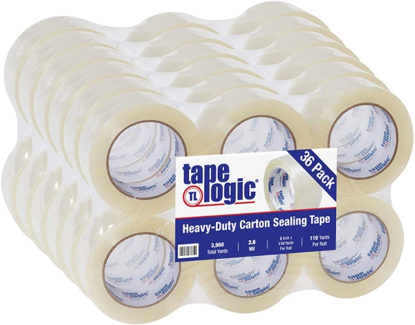 Acrylic 2.6 mil 2 x 110 yds Clear Tape Logic Carton Sealing Tape 36 Roll Case Heavy Duty 2" x 110 yds 2.6 mil Clear Acrylic Carton Sealing Tape 36 Roll Case