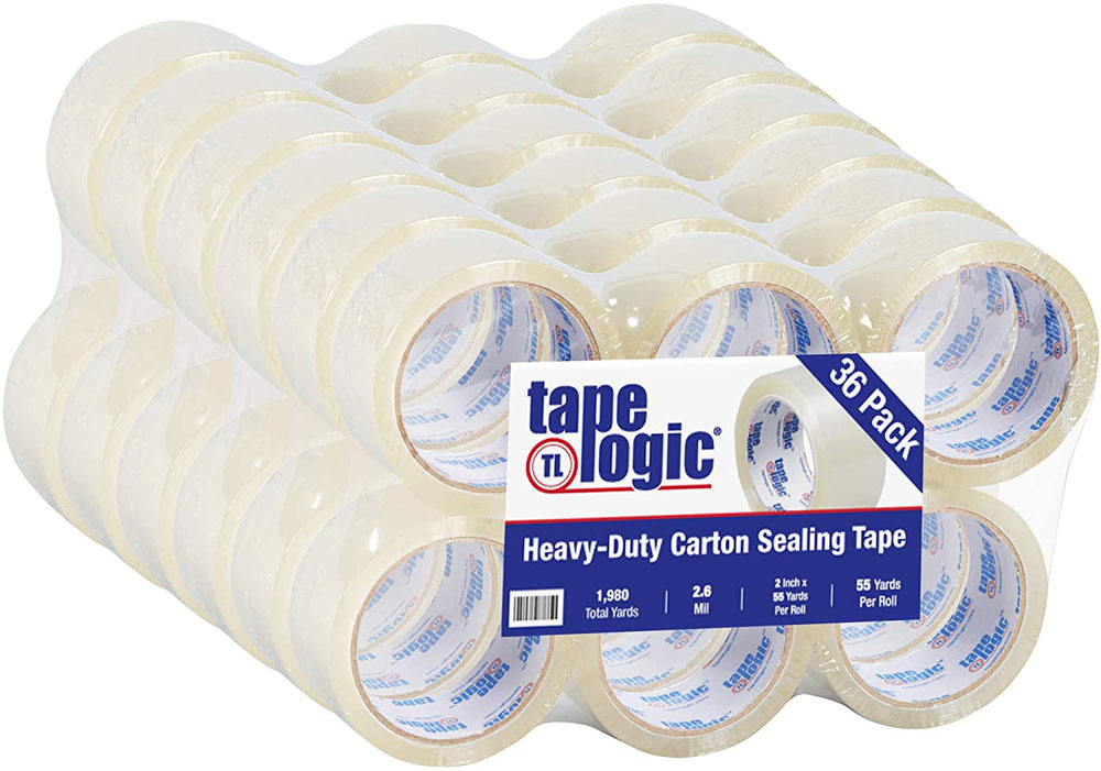 36 Roll Case of Heavy Duty 2 x 55 yds 2.6 mil Clear Acrylic Carton Sealing Tape
