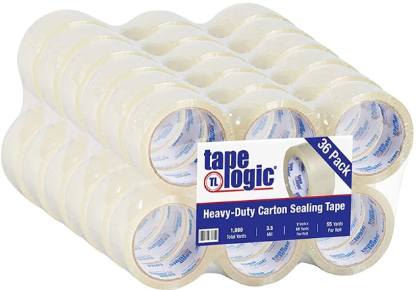 Acrylic 3.5 mil 2 x 55 yds Clear Tape Logic Carton Sealing Tape 6 Roll Case Super Heavy Duty 2 x 55 yds 3.5 mil Clear Acrylic Carton Sealing Tape 6 Roll Case