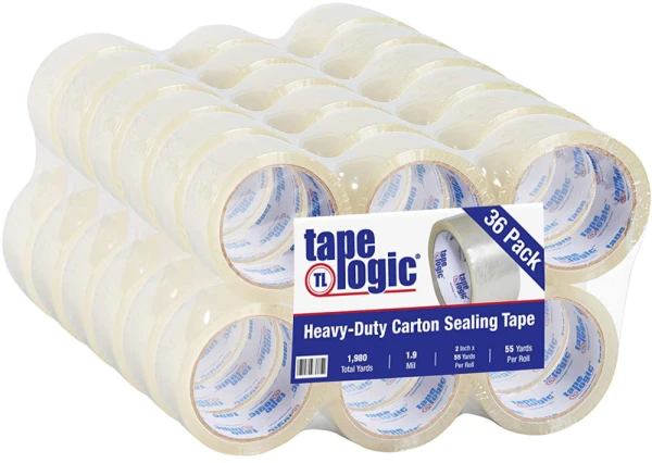 36 Roll Case of Hot Melt 1.9 mil 2 x 55 yds Clear Tape Logic Carton Sealing Tape