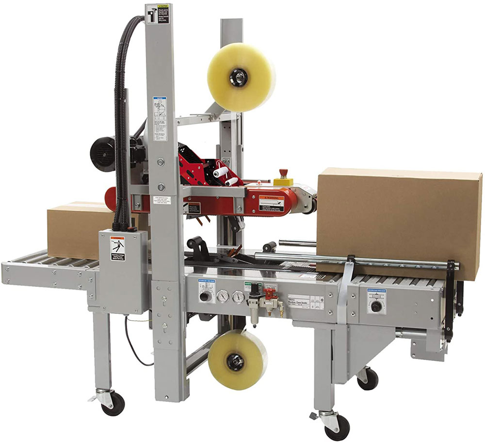 Medium Duty 3 x 1000 yds 1.9 mil Clear Hot Melt Carton Sealing Tape on In-Line Production Taper