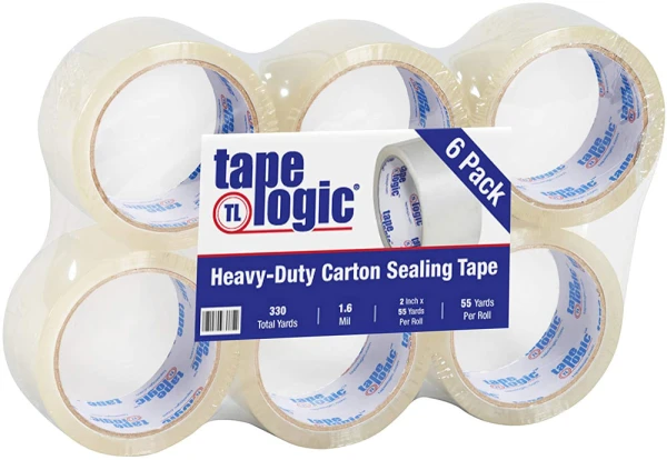 Hot Melt 1.6 mil 2 inch x 55 yds Clear Tape Logic Carton Sealing Tape 6 Rolls Hot Melt 1.6 mil 2 inch x 55 yds Clear Tape Logic Carton Sealing Tape 6 Rolls