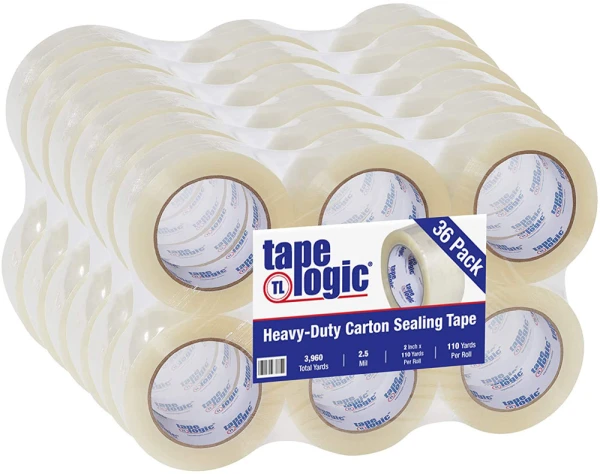 Hot Melt 2.5 mil 2 x 110 yds Clear Tape Logic Carton Sealing Tape Case Case of Hot Melt 2.5 mil 2 x 110 yds Clear Tape Logic Carton Sealing Tape 36 Rolls