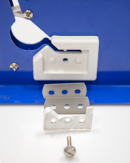Exploded view of cutter on side of bag taper Exploded view of cutter on side of bag taper