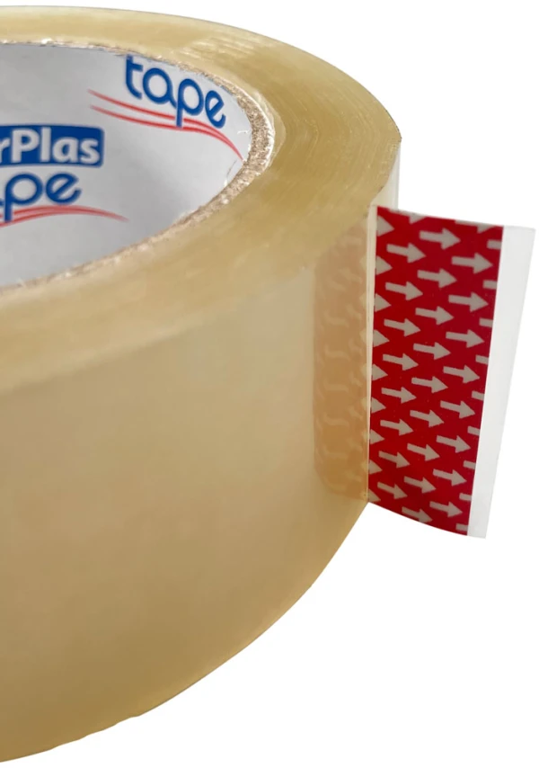 2 Inch Economical Clear Box Sealing Tape High Visibility Tab High Visibility Tab of 2 in x 110 yds Interplas Brand Economy Tape