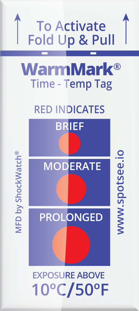WarmMark Temperature Indicator - 10°C / 50°F 48 Hour Tripped WarmMark Temperature Indicator - 10C / 50F 48 Hour Tripped