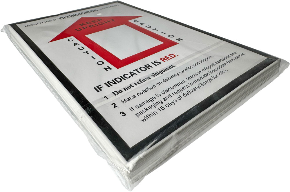 100 qty Case of Tilt Indicator Companion Label Flat Packed