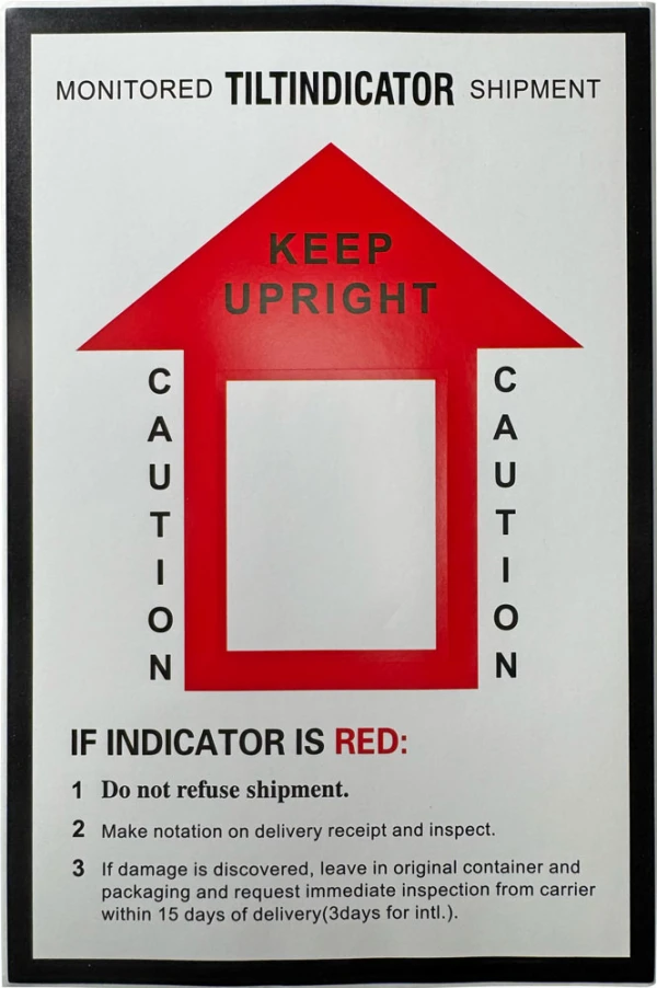 Tilt Indicator Companion Label Flat Packed
