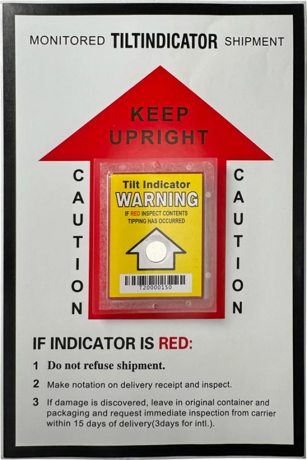 Tilt Indicator Companion Label Flat Packed 80 Degree Tilt Indicator Tilt Indicator Companion Label Flat Packed with 80 Degree Tilt Indicator