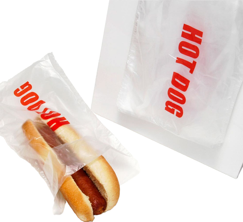 5.25 x 8 + 1.5 Saddle Pack Printed Hot Dog Bags