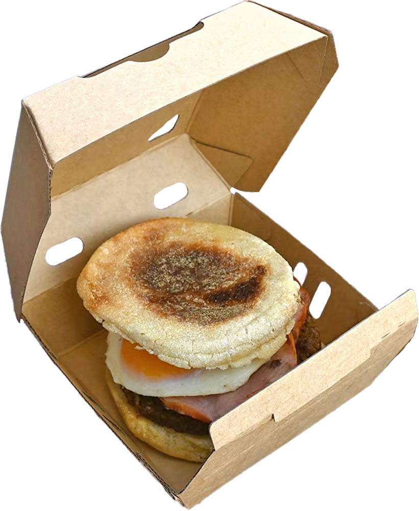 5.5 x 5 x 2.88 #ReadyFresh Medium Vented Kraft Snack To Go Container