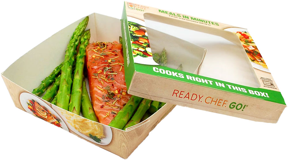 6.1 x 6.1 x 1.75 Ready. Chef. Go! Microwavable Box