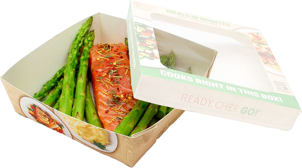 6.1 x 6.1 x 1.75 Ready. Chef. Go! Microwavable Box