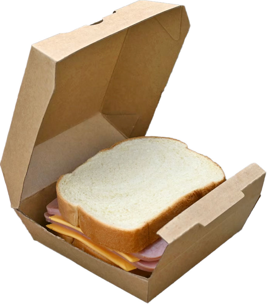 6.25 x 5.5 x 2.69 ReadyFresh Large Kraft Sandwich Box