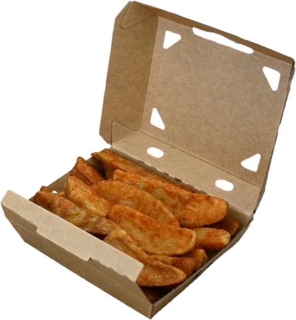 6.38 x 5 x 2.25 #ReadyFresh Large Vented Kraft Snack To Go Container 6.38 x 5 x 2.25 #ReadyFresh Large Vented Kraft Snack To Go Container
