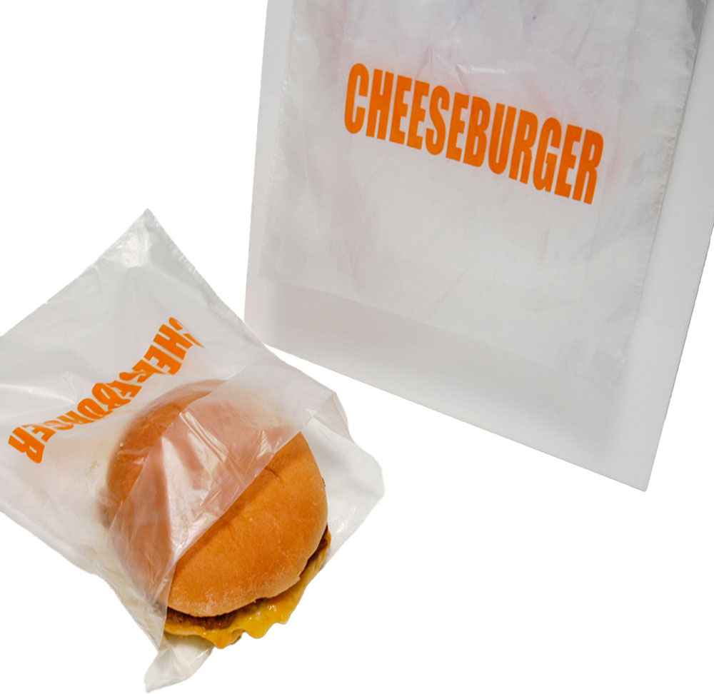 6.5 x 7 + 1.5 Saddle Pack Printed Cheeseburger Bags