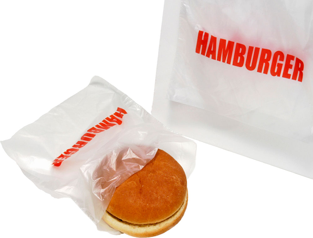 6.5 x 7 + 1.5 Saddle Pack Printed Hamburger Bags