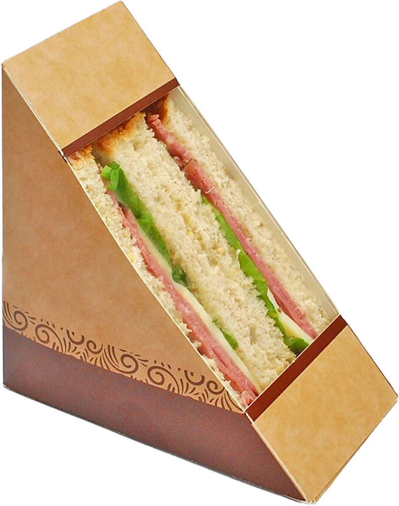 6.85 x 2.85 x 4.75 #ReadyFresh Compostale Kraft Sandwich Box with Window